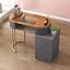 Gray Glass Desktop With Cabinet