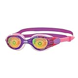 Zoggs Unisex-Youth Sea Demon Junior Schwimmbrille mit Hologramm-Objektiv, Purple/Pink/Hologram, One Size