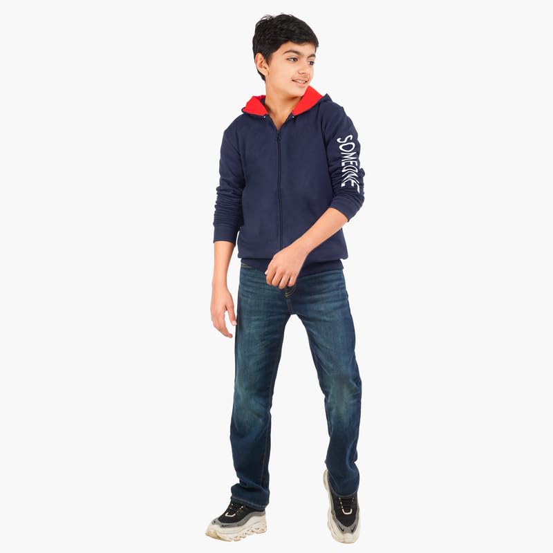 Image of Real Basics Boys Cotton Hooded Sweatshirt(Pack of 1)