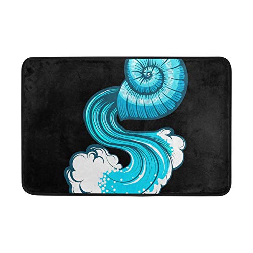 Preisvergleich Produktbild Kinhevao Fußmatte Aquarius Shell Zodiac Badteppiche - Rutschfester Eingangsteppich Willkommen Fußmatten Badematte