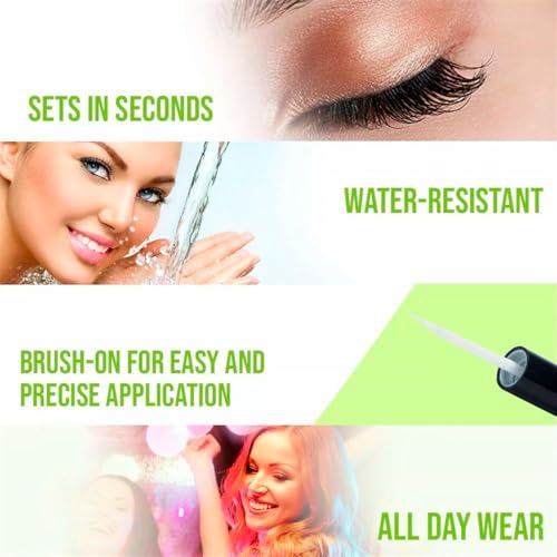 Cola para Cílios Postiços 5g com Pincel Aplicador c/Vitaminas Tom Claro, Transparente, Fixação Forte