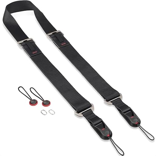 Sunya Correa de Cámara con Hebilla Liberación Rápida. Hecho de nylon de avanzado, ajustable con una sola mano, compatible con todas las cámaras, capacidad máxima de carga de 90 kg. (Negro) | Ya disponible en tu tienda friki favorita! En mundofriki.es!