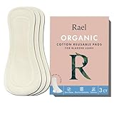 Hesta Organic Women's Reusable Cloth Incontinence Adult Diaper Pad,3Pack (Large(organic cotton), Wing Free/White)