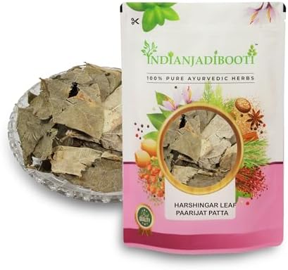 IndianJadiBooti Harsingar Leaves (Dried Night Jasmine) - 400g | Traditional Parijat Patta for Joint Comfort & Sciatica Care | Nyctanthes Arbor-tristis (Shade Dried & Cleaned)