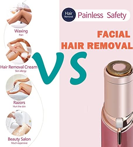Face Hair Remover for Women, Facial Hair Remover Face Hair Removal Face Women Painless Ladies Face Shaver Mini Rechargeable Face Hair Trimmer for Peach Fuzz/Facial Hair/Chin/Lips/Bikini