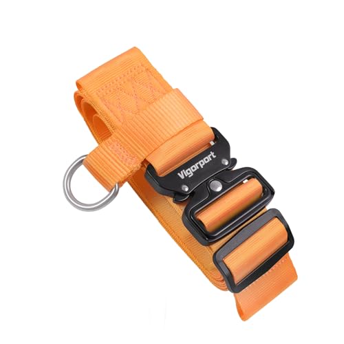 Image of Vigorport Travel Belt, Luggage Strap to Convert Carry-on Luggage into Airport Stroller Carrier, Metal Buckle (Orange, 76 Inch／Metal Buckle)