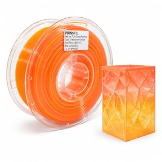 PRINSFIL PLA フィラメント 1.75mm 1kg 透明クリスタルカラー レインボー グラデーション 3Dプリンター用 NatureWorks社製PLA原料採用 インテリア・小物造形向け(クリスタルレインボー・クリアオレンジ)
