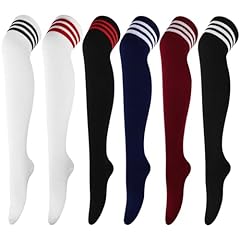 6 Pairs: Navy, Red, White, Black, Black