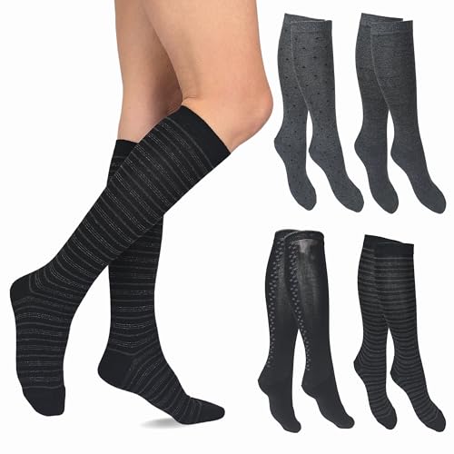 Calze Lunghe Donna Caldo Cotone, Gambaletto Donna Termico 4 Paia Moda Made In Italy (It, Testo, Taglia Unica, Regular, Regular, Ass3 4 Paia)