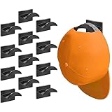 Qteeyou Adhesive Hat Hooks for Wall (12 PCS) - Hat Racks for Baseball Caps, Minimalist Hat Rack Design, Strong Hold Hat Hangers, No Drilling, Hat Organizer for Wall, Door, Closet, Room Decor (Black)