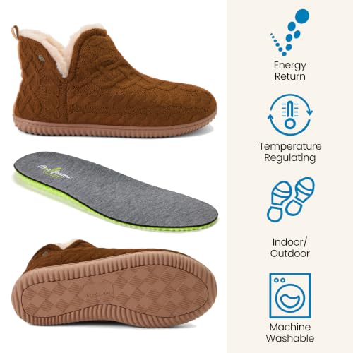 Image of Dearfoams Men's Memory Foam Indoor House Slippers Brixen Ankle Boot House Shoes - Gifts for Men