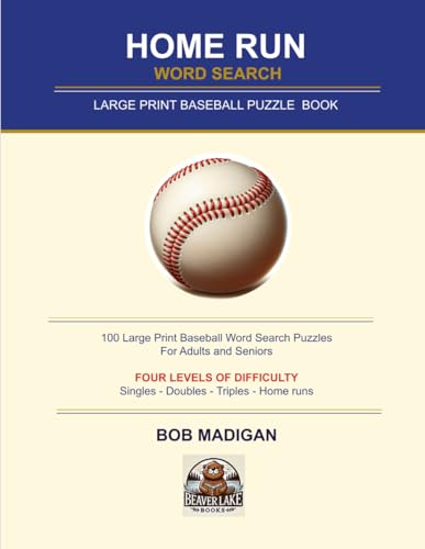 Home Run Word Search: 100 Large Print Baseball Word Search Puzzle...