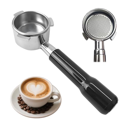 diceevil 54 MM Portafiltro Sin Fondo, Portafiltro de Acero Inoxidable para Cafetera Breville Serie 8, Portafiltro de Café Extraíble con 3 Agujeros con Asa de Plástico