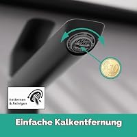 hansgrohe Logis Fine - Waschtischarmatur ohne Ablauf, Wasserhahn Bad mit Auslauf Höhe 240mm, Mischbatterie Waschbecken wassersparend (EcoSmart), Mattschwarz – Ansicht 4