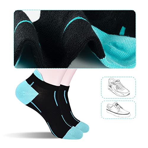 Image of ATBITER Ankle Socks Womens and Men Thin Athletic Running Low Cut No Show Socks With Heel Tab 6-12 Pairs | White Short Summer Athletic Running Yoga Pilates Workout Sneaker Socks Lightweight Non Slip Size 7-9 9-11