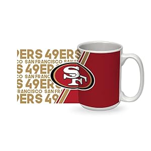 Rico Industries NFL Football San Francisco 49ers 15 oz White Ceramic Coffee Mug for NFL Fans