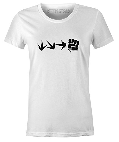 Shirt Slogan Manches Courtes Femme Blanc pour vos sorties décontractées et week-ends