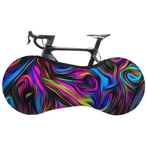 MOUNTTU Copriruota per Bicicletta, Borsa portabici Antipolvere ad Alta Elasticità, Protezione Lavabile con Stampa Colorata per Pneumatici da 26-29 Pollici, copribici per Il Trasporto sul portabici.