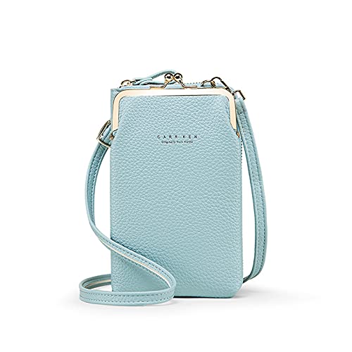 Ganghuo Damen Handytasche Solide Crossbody Tasche Leichte PU Leder Geldbörse Geldbeutel mit Kartenschlitzen 18x11x5cm Cover