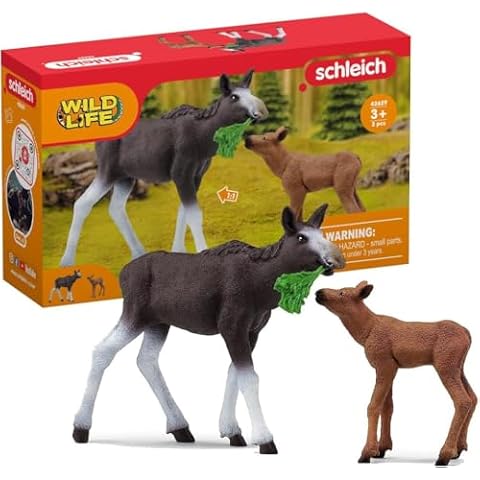 Schleich Wild Life Mother Moose and Calf Playset Cover