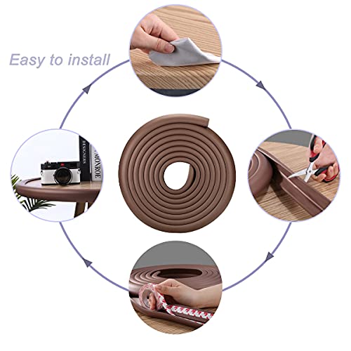 Image of Baby Proofing Corner Guards, Corner Protectors, 2 Meter Foam Table Safe Bumpers, Furniture Edge and Corner Guardswith 3M Tapes Sharp Edges Protection(Brown, Set of 2)