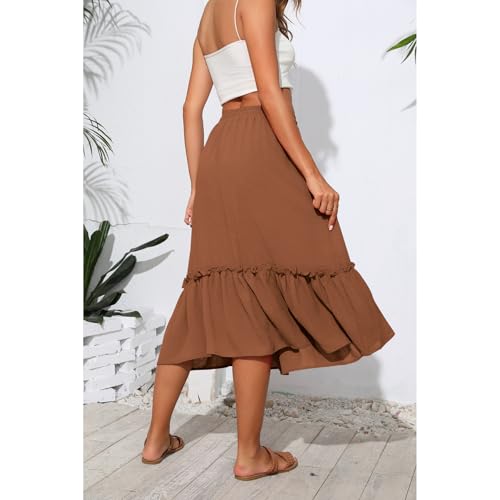Image of Witsmile High Waist Tiered Skirts for Women Flowy Skirts for Women Long Length with Pockets 2026 Fashion Trendy