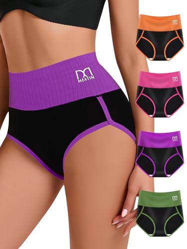 Boy Shorts Underwear for Women High Waisted Girdle Body Boxers Briefs Postpartum Stretch Full Coverage 4 Pack