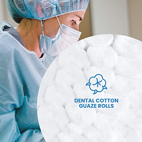 250 White Dental Cotton Rolls, High Absorbent Cotton Sterile Dentist Rolled Cotton Pads Dental For Mouth, Dental Rolled Cotton Gauze Supplies, Nose Plugs Stoppers Nosebleed Kit #TOP3