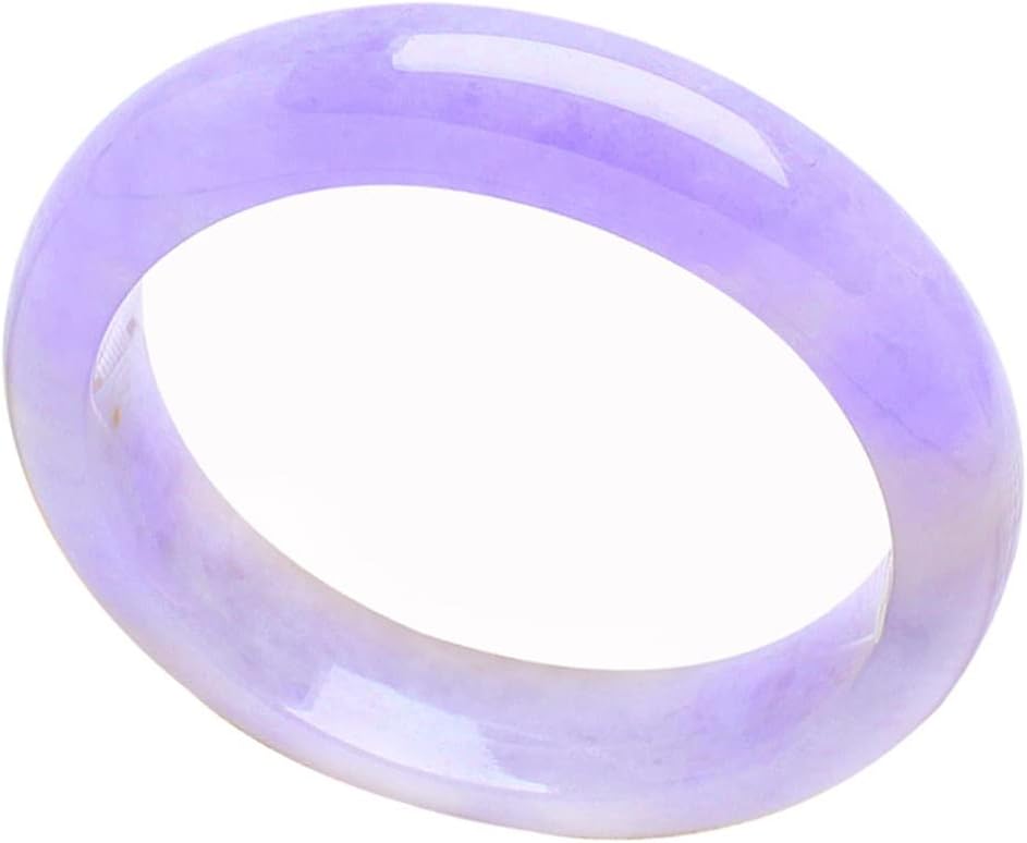 Purple Jade Bangle Bracelet for Women Natural Old Pit Violet Jade Bangle Chinese Classic Elegant Genuine Lavender Jadeite Certified (Size : 60mm)