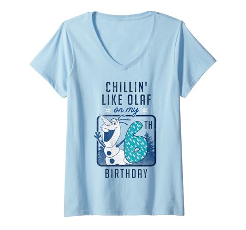 T-shirt Reine des Neiges 6 ans col V Disney Olaf pour fille