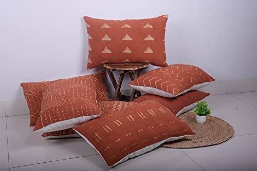 Trade Star Large Throw Pillows Covers Handmade Body Lumbar Pillow Cover Ethnic Bed Cushion Sham Indian Pillow Case For Home Office Sofa Decor (Rust (Snow), 14 X 36 Inch) #TOP6