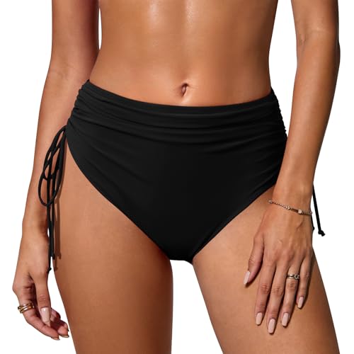 PONCEAU Bikinihose Damen – Klassische Badehose mit Hoher Taille und...