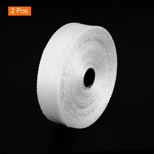Image of MECCANIXITY 2pcs Fiberglass Cloth Tape 50m(55 Yard) x25mmx0.2mm E Glass Fiber Fiberglass Mesh Glass Fiber Mesh Woven Fiberglass Fabrics Insulation Tape for Reinforcement Repair