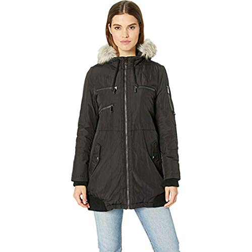 Sam Edelman Hooded Parka w/Faux Fur Black LG (US 12-14)