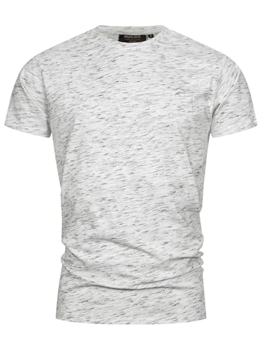 Indicode Herren Kloge T-Shirt mit Rundhals-Ausschnitt | Herrenshirt Sommershirt Ecru Mix, M
