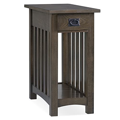 Leick Home 8202-De Mission Impeccable Side Table With Shelf, Dark Earth #TOP17