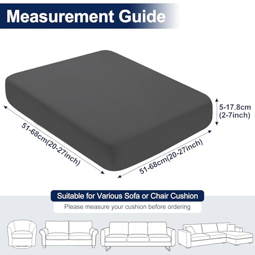Smiry Waterproof Patio Cushion Covers, Stretch Outdoor Couch Slipcovers Replacement Washable Furniture Protector Sofa Chair Seat Cover for Dogs and Pets (8 Pcs, Dark Grey) — view 6