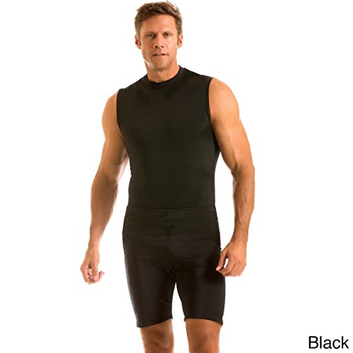 Insta Slim Men's Sleeveless Crew Neck Compression T-Shirt (2X-Large, Black)