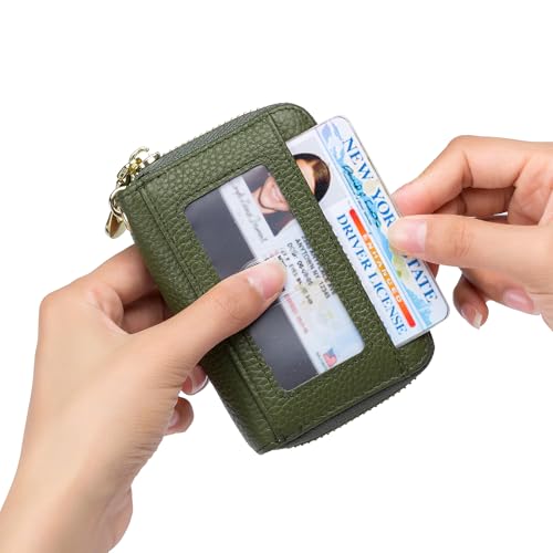 Image of imeetu Rfid Credit Card Holder,Genuine Leather Businese Card Case,Rfid Blocking Wallet for Women & Men