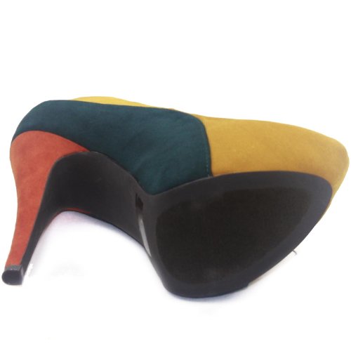 Qupid Women's High Heel Pump Heeled Stilettos Platform Closed Pointed-Toe Wedding Shoes Mid Heels Bridal Bridesmaid Ceremony Evening Prom Party Round Toe Stiletto Penelope-44X Mustard 7 #TOP1