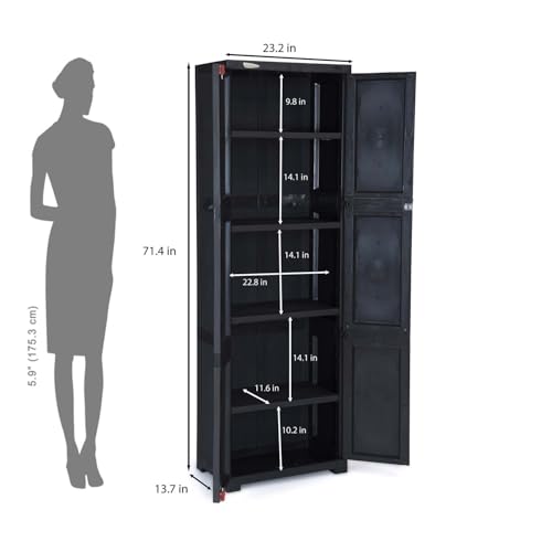 Image of Nilkamal Freedom Large (FML) 5 Shelves Plastic Bookshelf with 3-Year Warranty| Multipurpose Storage Cabinet & Book Rack for Home | Durable, Waterproof, Easy-Clean | Book Organiser | Charcoal Grey