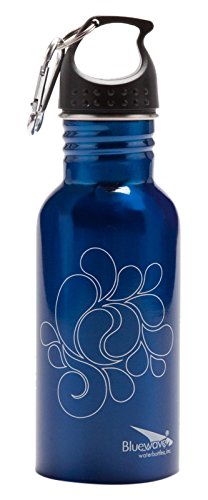 Bluewave Lifestyle BPA Free Stainless Steel Droplet Sports Bottle, Blue, 0.5 L (17 oz)