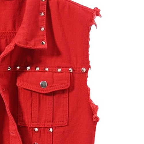 Mens Punk Casual Lapel Jean Vests Retro Ripped Sleeveless Denim Jacket Trucker Cowboy Slim Fit Jackets4
