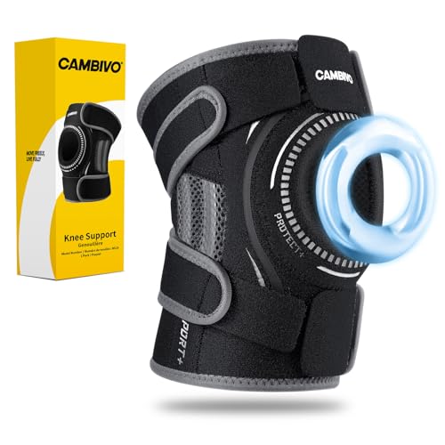 CAMBIVO Rodilleras Menisco y Ligamento Ajustable, Rodillera Rotuliana Neopreno con Estabilizadores Laterales y Almohadilla de Gel, para Tendinitis Rotuliana, Dolor Rodilla