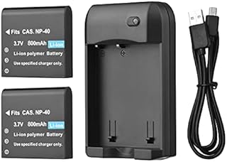 Funien NP-40 Battery r with LED Indicator Light + 2pcs NP-40 Batteries 3.7V 800mAh with USB Charging Cable