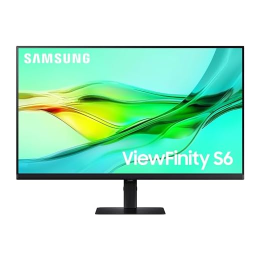 SAMSUNG 32" ViewFinity S6 (S60UD) Series QHD High Resolution Computer Monitor, 100Hz, HDR10, USB-C, Built-In LAN Port, Daisy Chain Support, Easy Setup, Height Adjustable Stand, LS32D606UANXGO, 2024
