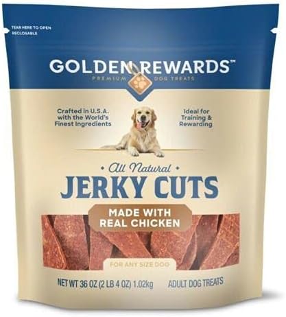 Golden Rewards Pack of 2, Premium All Natural Jerky Cuts, Made with Real Chicken, 36 Ounce