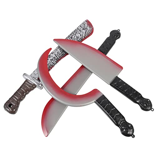 BESTonZON 4 Pièces Couteaux Sanglants Plastique pour Halloween de Faux Couteaux avec Effet Accessoires Idéaux pour Fête et Décoration Halloween