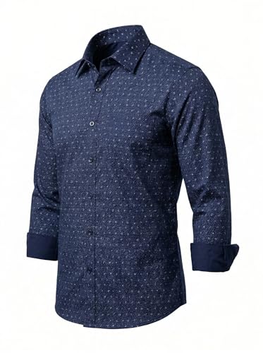 Image of Amazon Brand - INKAST Men's Printed Cotton Shirt | Full Sleeve | Regular Fit | Comfortable Formal Stylish Shirt for Men | Man Shirts for Professional Look