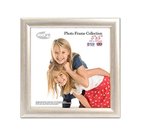 Inov8 Framing PFVS-VSLV-55 Photo Frame, Dense wood, Silver, 5 x 5 inch